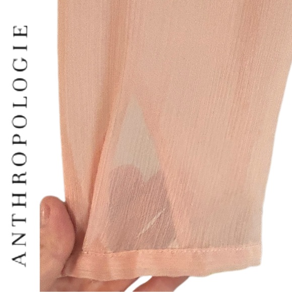 Tiny by Anthropologie Pink Tie Neck Long Sleeve Peasant Blouse Size Medium EUC - Picture 5 of 15